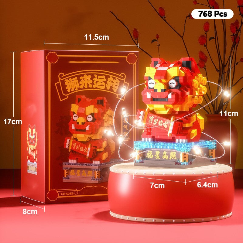 Chinese Lion Dragon Micro Building Blocks - Kawaiies - Adorable - Cute - Plushies - Plush - Kawaii