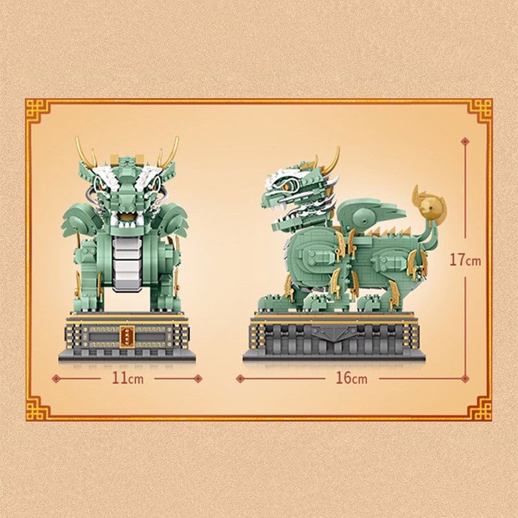 Chinese Qilin Statue Micro Building Blocks - Kawaiies - Adorable - Cute - Plushies - Plush - Kawaii