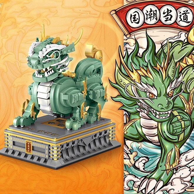 Chinese Qilin Statue Micro Building Blocks - Kawaiies - Adorable - Cute - Plushies - Plush - Kawaii