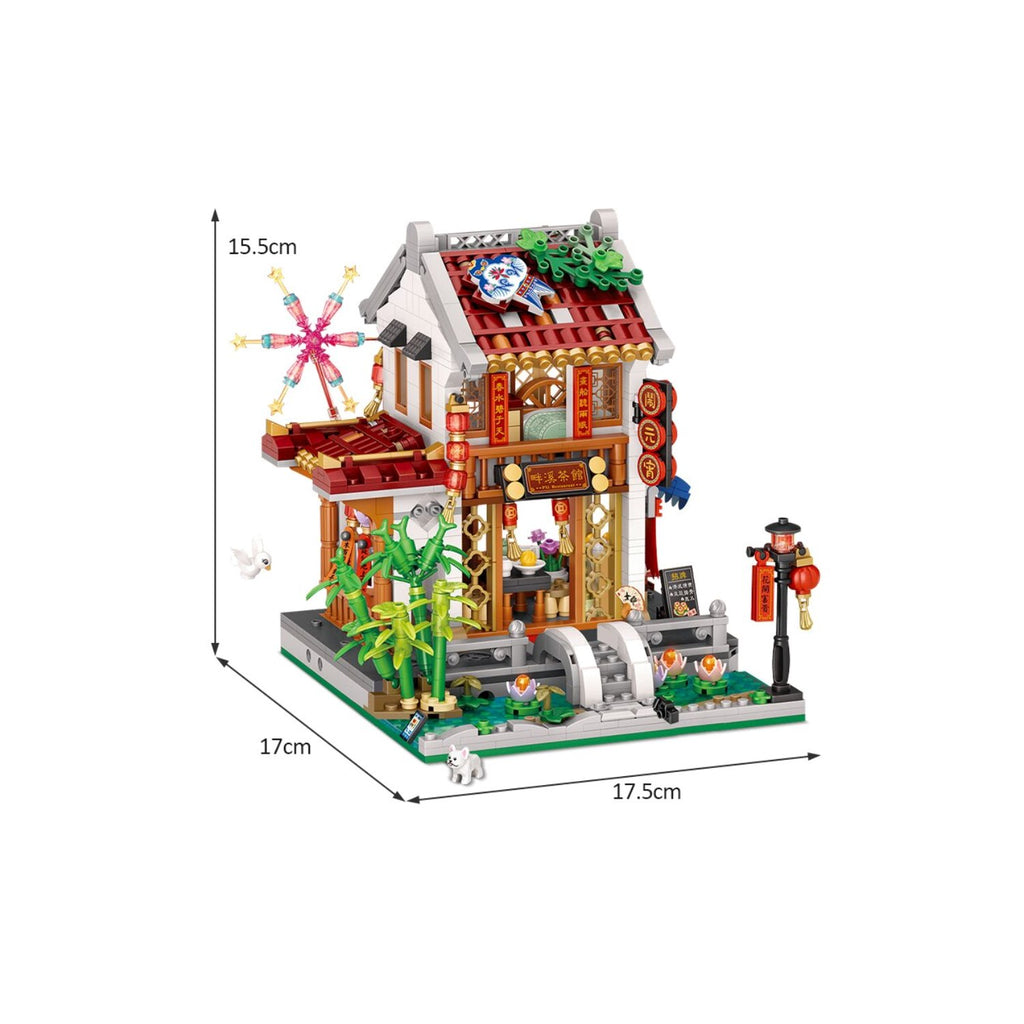 Chinese Street Lake Bridge Pavilion Teahouse Micro Building Set Collection - Kawaiies - Adorable - Cute - Plushies - Plush - Kawaii