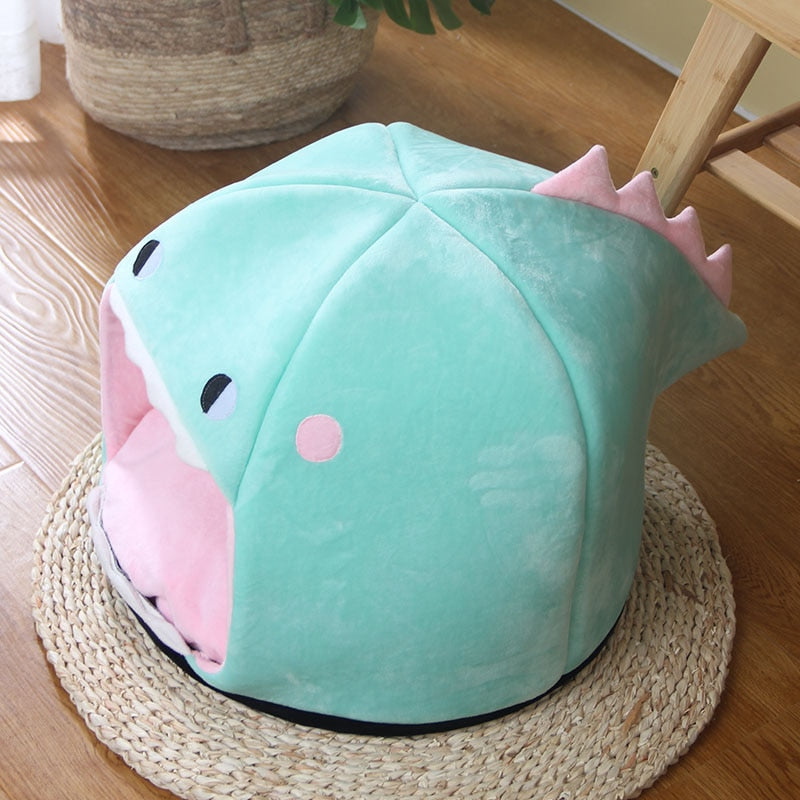 Chonky Kawaii Dinosaur Cave Cat Dog Bed - Kawaiies - Adorable - Cute - Plushies - Plush - Kawaii