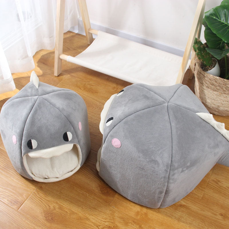 Chonky Kawaii Dinosaur Cave Cat Dog Bed - Kawaiies - Adorable - Cute - Plushies - Plush - Kawaii