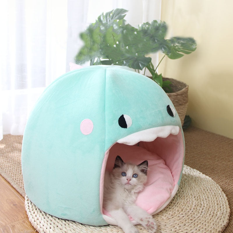 Chonky Kawaii Dinosaur Cave Cat Dog Bed - Kawaiies - Adorable - Cute - Plushies - Plush - Kawaii