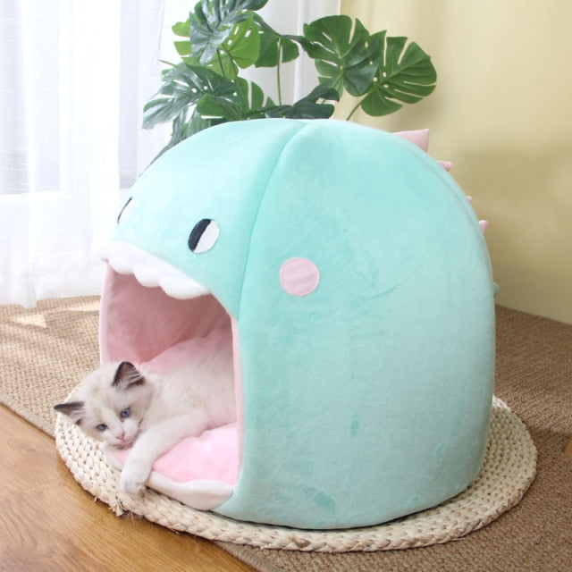 Chonky Kawaii Dinosaur Cave Cat Dog Bed - Kawaiies - Adorable - Cute - Plushies - Plush - Kawaii