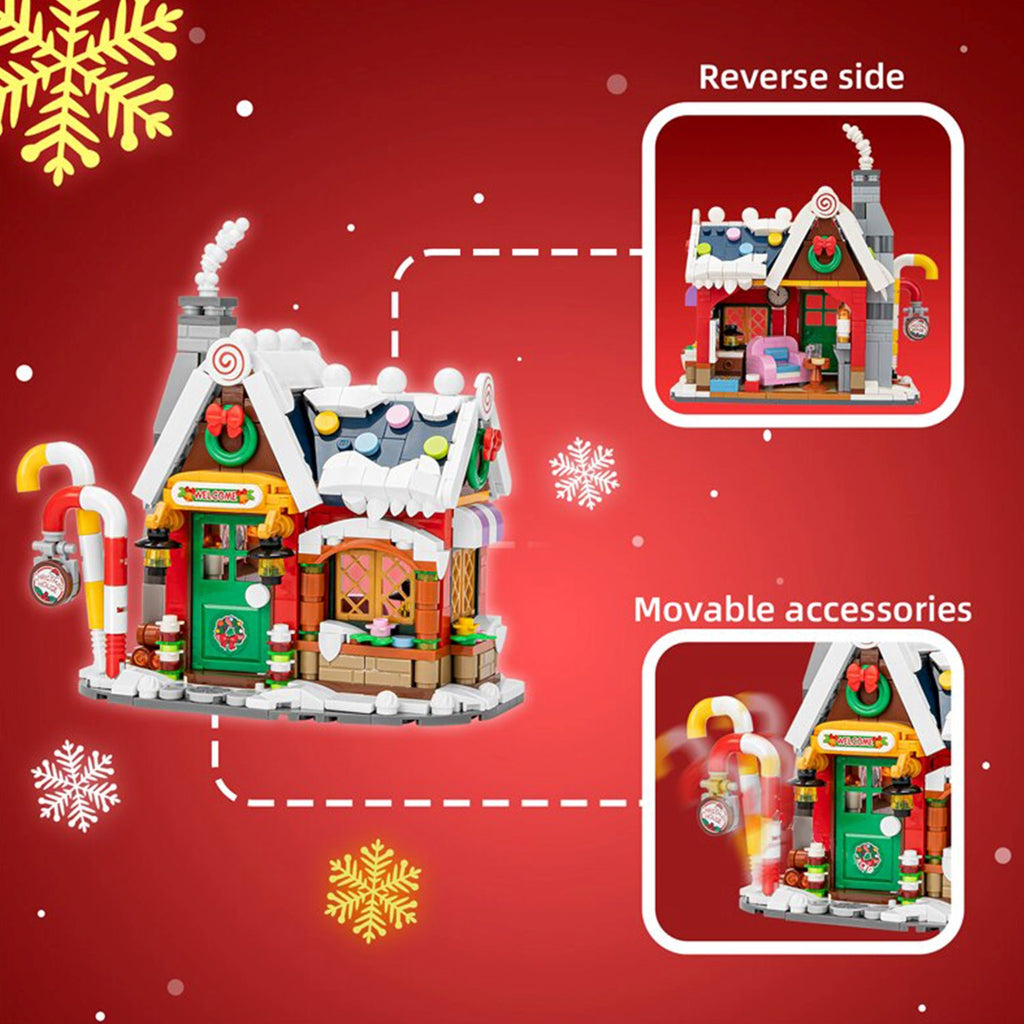 Christmas House & Sleigh Nano Building Blocks - Kawaiies - Adorable - Cute - Plushies - Plush - Kawaii