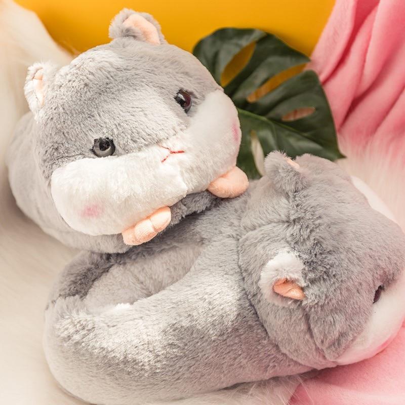 Chubby Hamster Slippers - Kawaiies - Adorable - Cute - Plushies - Plush - Kawaii