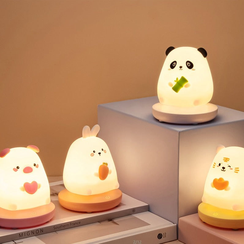 Chubby Kawaii Bunny Panda Pig Tiger LED Night Light Collection – Kawaiies