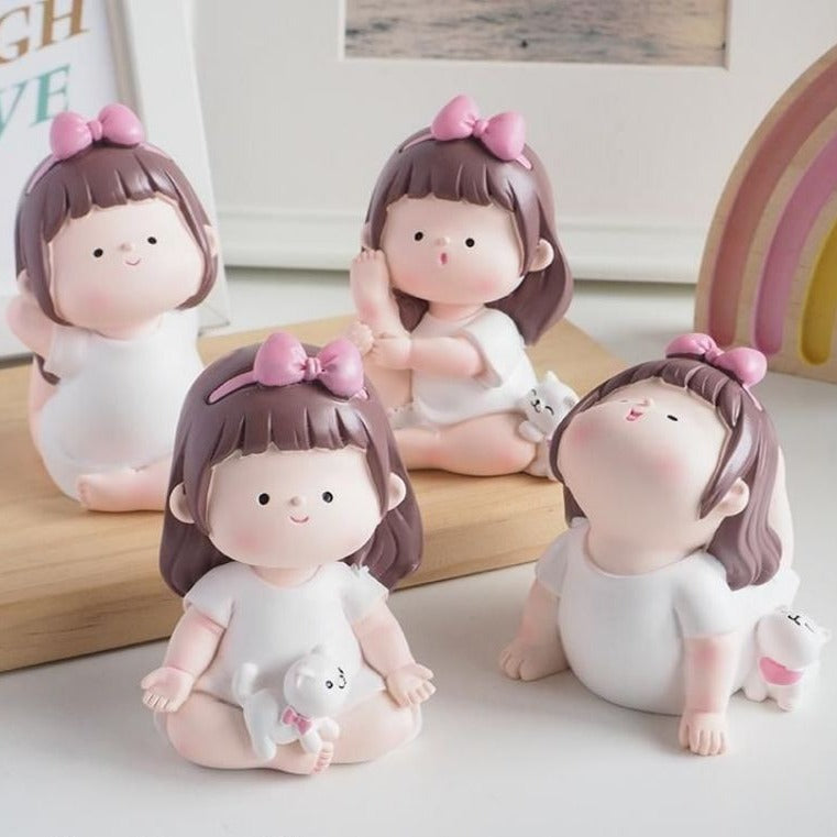 Chubby Yoga Girl Figurines Collectibles - Kawaiies - Adorable - Cute - Plushies - Plush - Kawaii