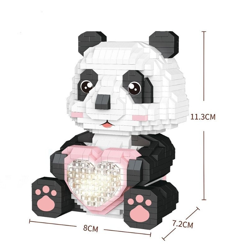 kawaiies-softtoys-plushies-kawaii-plush-Coco and Bobo Pandas in Love LED Nano Building Blocks Build it 