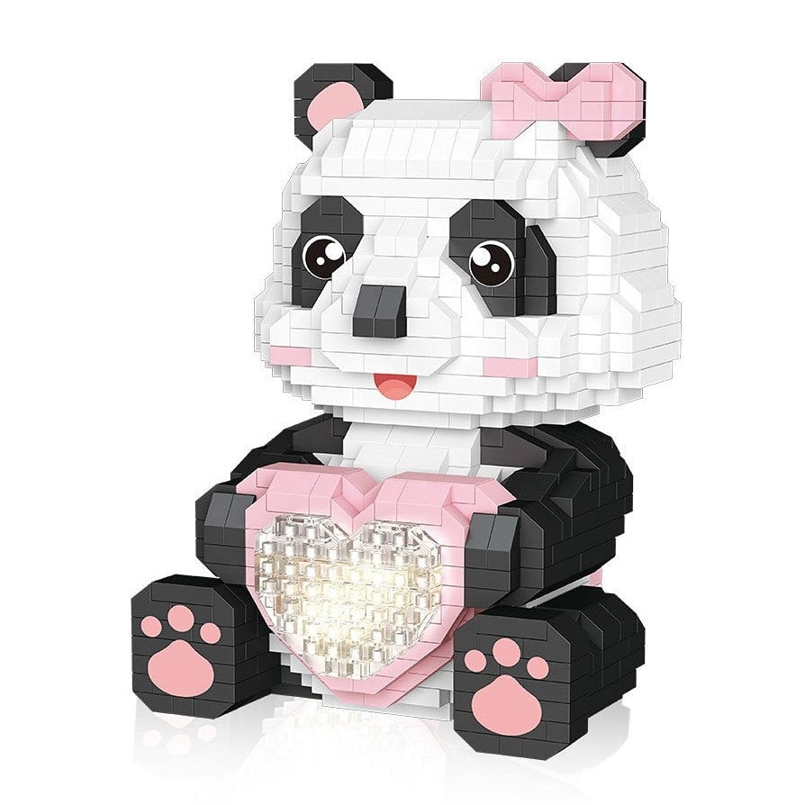 kawaiies-softtoys-plushies-kawaii-plush-Coco and Bobo Pandas in Love LED Nano Building Blocks Build it 