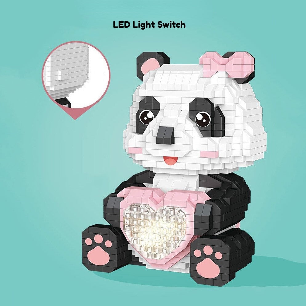 kawaiies-softtoys-plushies-kawaii-plush-Coco and Bobo Pandas in Love LED Nano Building Blocks Build it 