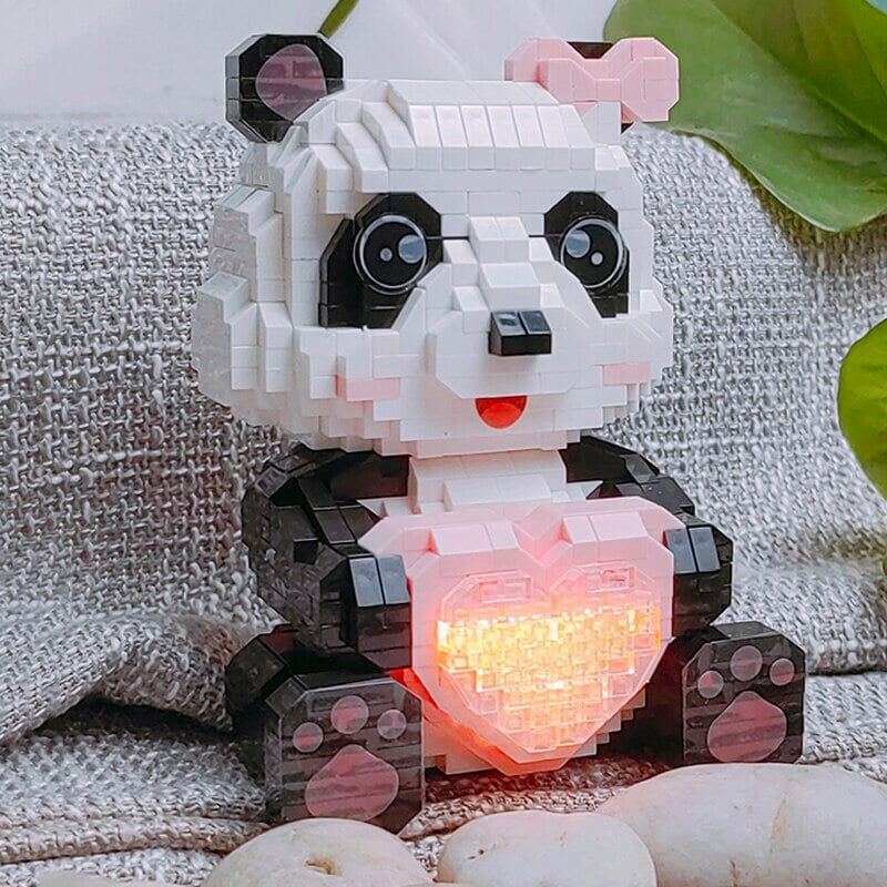 kawaiies-softtoys-plushies-kawaii-plush-Coco and Bobo Pandas in Love LED Nano Building Blocks Build it 