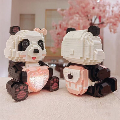 kawaiies-softtoys-plushies-kawaii-plush-Coco and Bobo Pandas in Love LED Nano Building Blocks Build it 