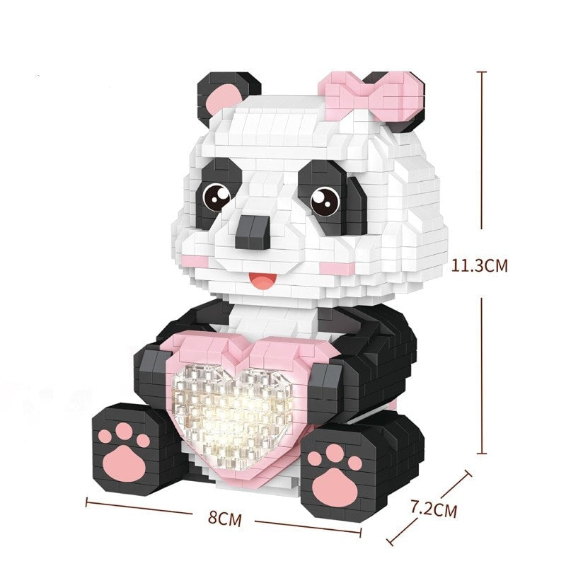 kawaiies-softtoys-plushies-kawaii-plush-Coco and Bobo Pandas in Love LED Nano Building Blocks Build it 