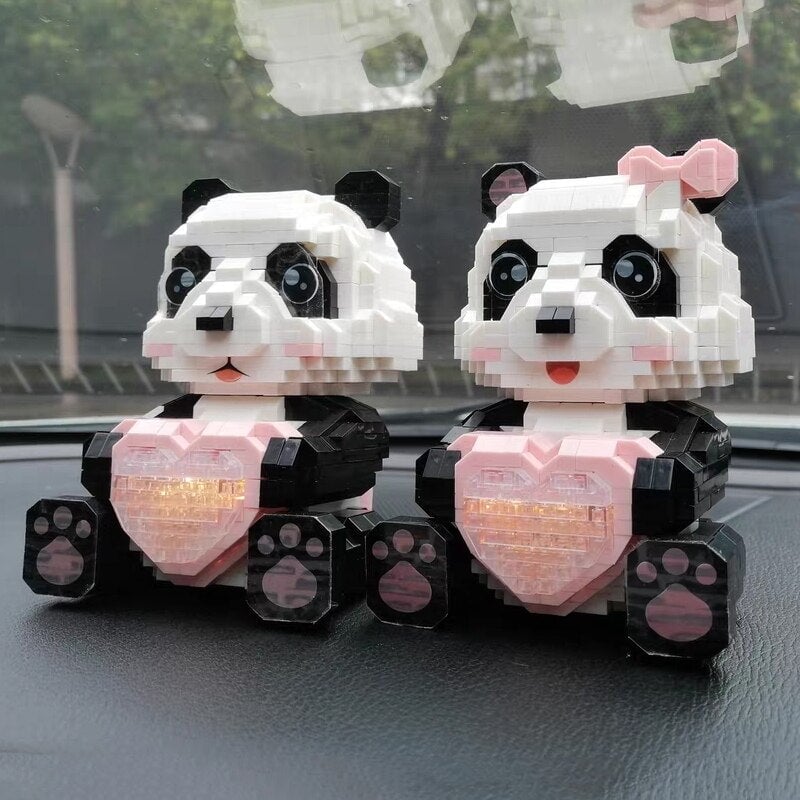 kawaiies-softtoys-plushies-kawaii-plush-Coco and Bobo Pandas in Love LED Nano Building Blocks Build it 