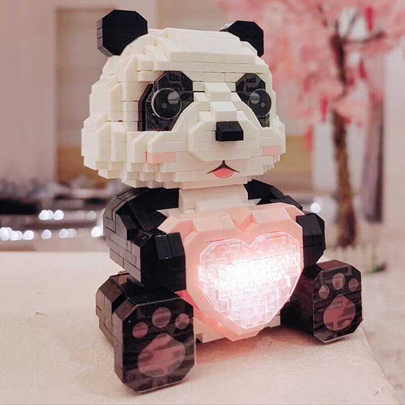 kawaiies-softtoys-plushies-kawaii-plush-Coco and Bobo Pandas in Love LED Nano Building Blocks Build it Bobo Boy 