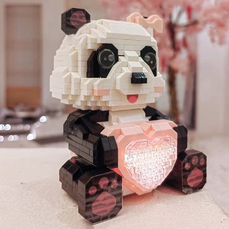 kawaiies-softtoys-plushies-kawaii-plush-Coco and Bobo Pandas in Love LED Nano Building Blocks Build it Coco Girl 