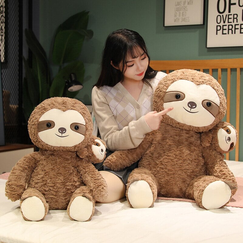 Cocoa and Boo the Fluffy Sloth Plushie - Kawaiies - Adorable - Cute - Plushies - Plush - Kawaii