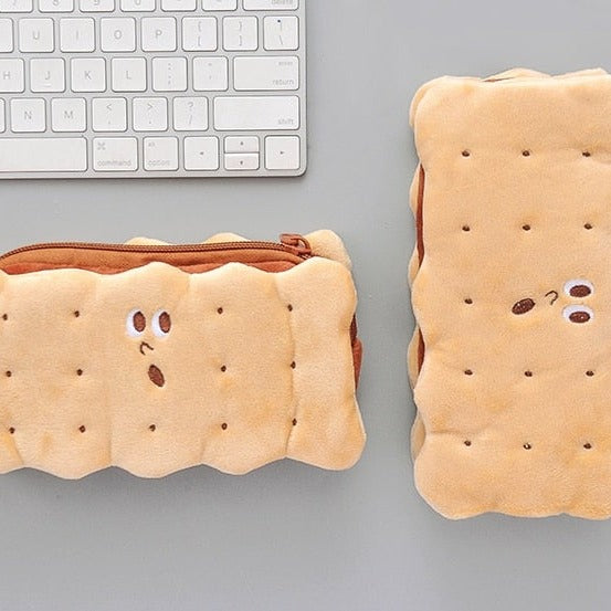 Cookie Biscuit Sandwich Plush Pencil Case - Kawaiies - Adorable - Cute - Plushies - Plush - Kawaii