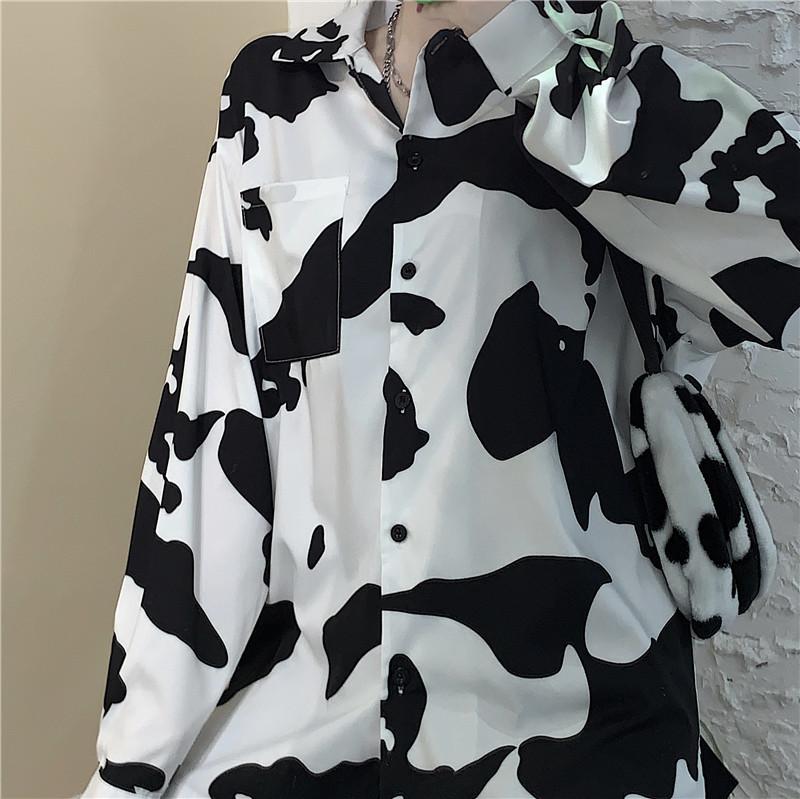 Cow Print Oversized Blouse/Shirt - Kawaiies - Adorable - Cute - Plushies - Plush - Kawaii