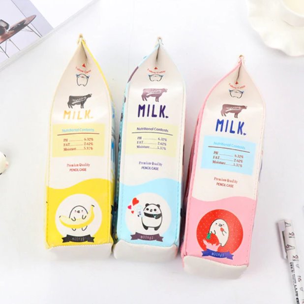 Cute Carton Milk Pencil Case - Kawaiies - Adorable - Cute - Plushies - Plush - Kawaii