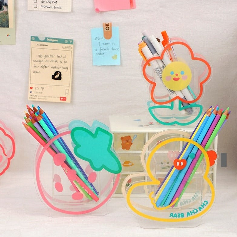 Cute Cartoon Acrylic Pen Holders - Kawaiies - Adorable - Cute - Plushies - Plush - Kawaii