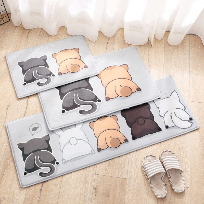 Cute Cartoon Cat Long Thick Absorbent Non-slip Mat - Kawaiies - Adorable - Cute - Plushies - Plush - Kawaii