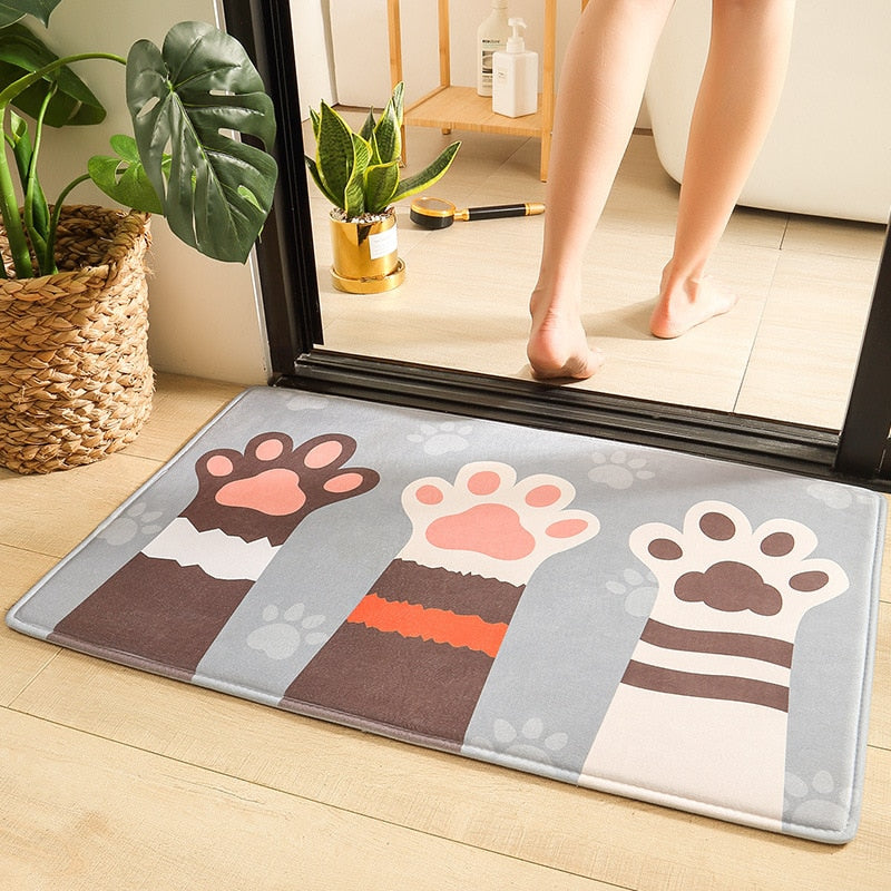 Cute Cartoon Cat Long Thick Absorbent Non-slip Mat - Kawaiies - Adorable - Cute - Plushies - Plush - Kawaii