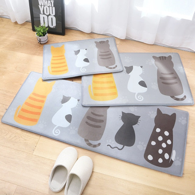 Cute Cartoon Cat Long Thick Absorbent Non-slip Mat - Kawaiies - Adorable - Cute - Plushies - Plush - Kawaii