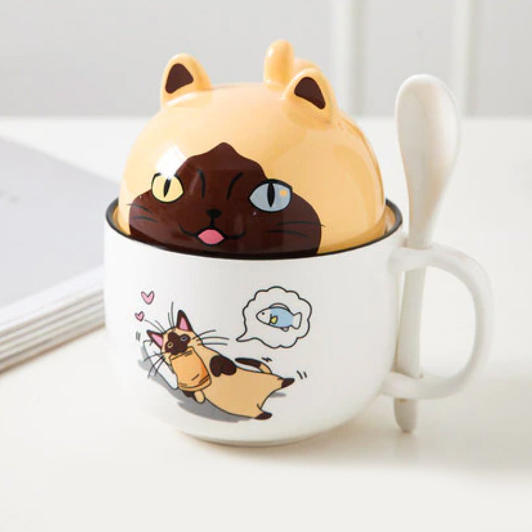 Cute Cartoon Ceramic Cat Cup | LIMITED STOCK - Kawaiies - Adorable - Cute - Plushies - Plush - Kawaii