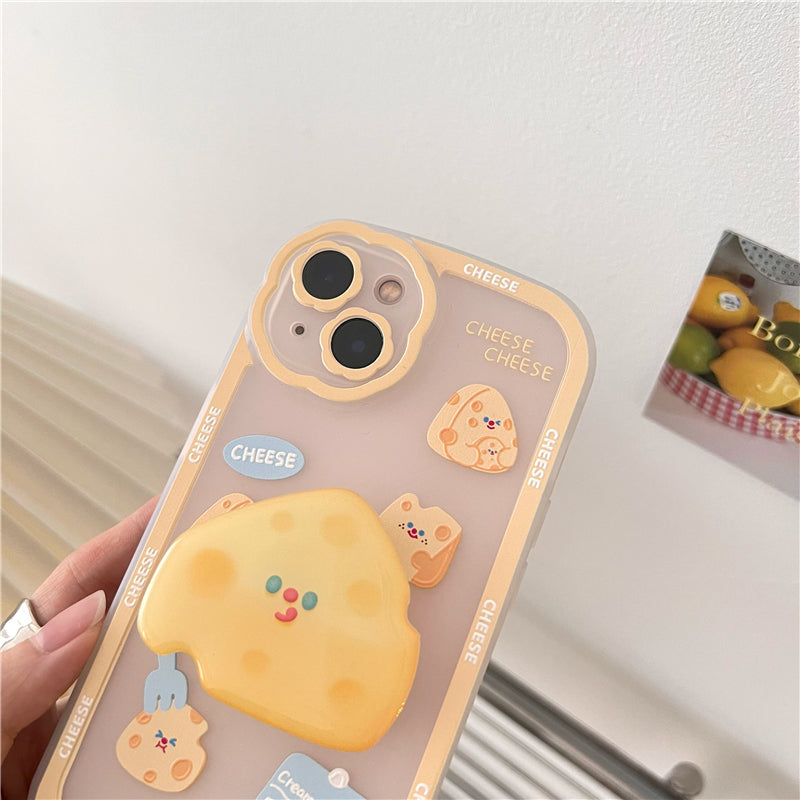 Cute Cheese iPhone Case With Holder - Kawaiies - Adorable - Cute - Plushies - Plush - Kawaii