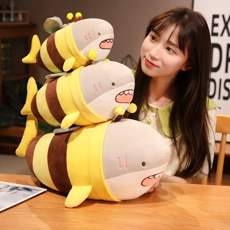 Cute Chonky Half Shark Half Bee Plushie - Kawaiies - Adorable - Cute - Plushies - Plush - Kawaii