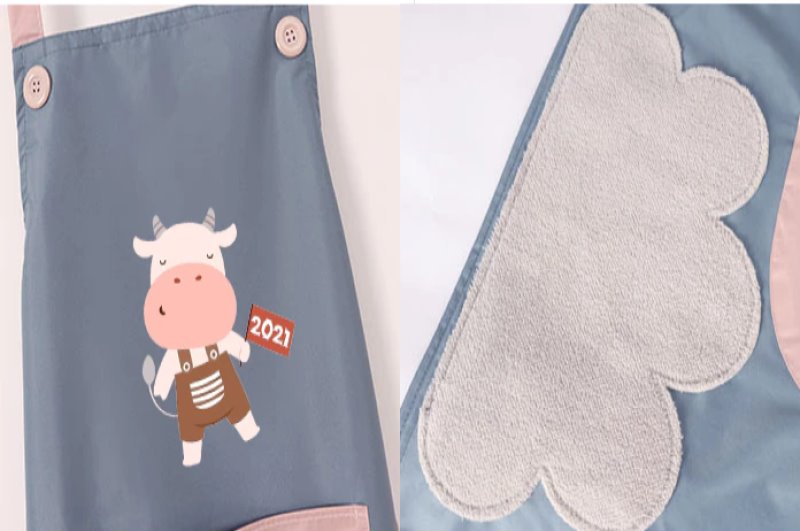 Cute Cow Print Waterproof Apron Set with Short Sleeves - Kawaiies - Adorable - Cute - Plushies - Plush - Kawaii