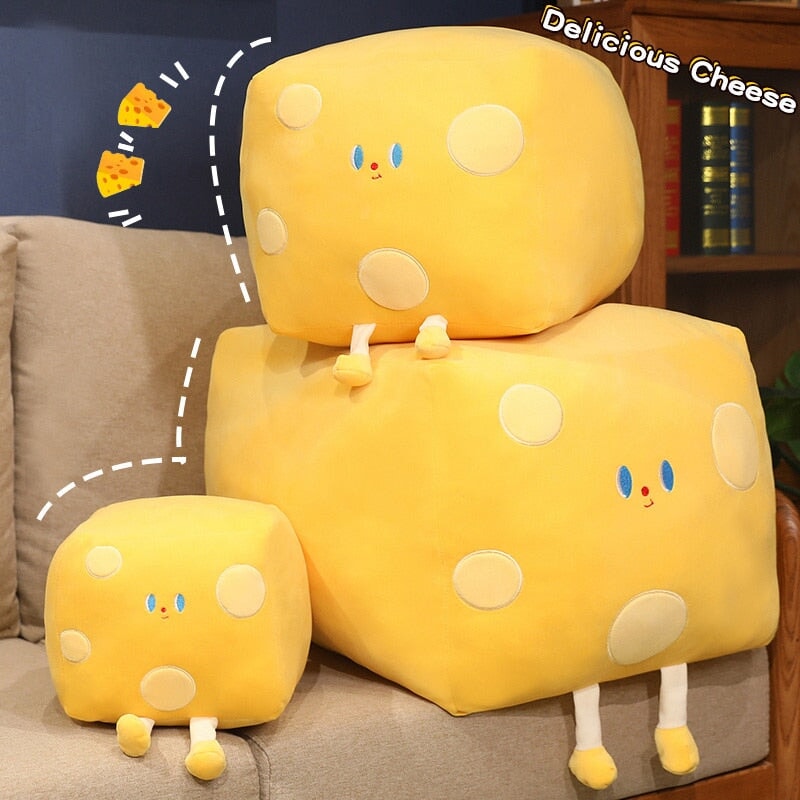 Cute Cube Cheese Block Plushie - Kawaiies - Adorable - Cute - Plushies - Plush - Kawaii