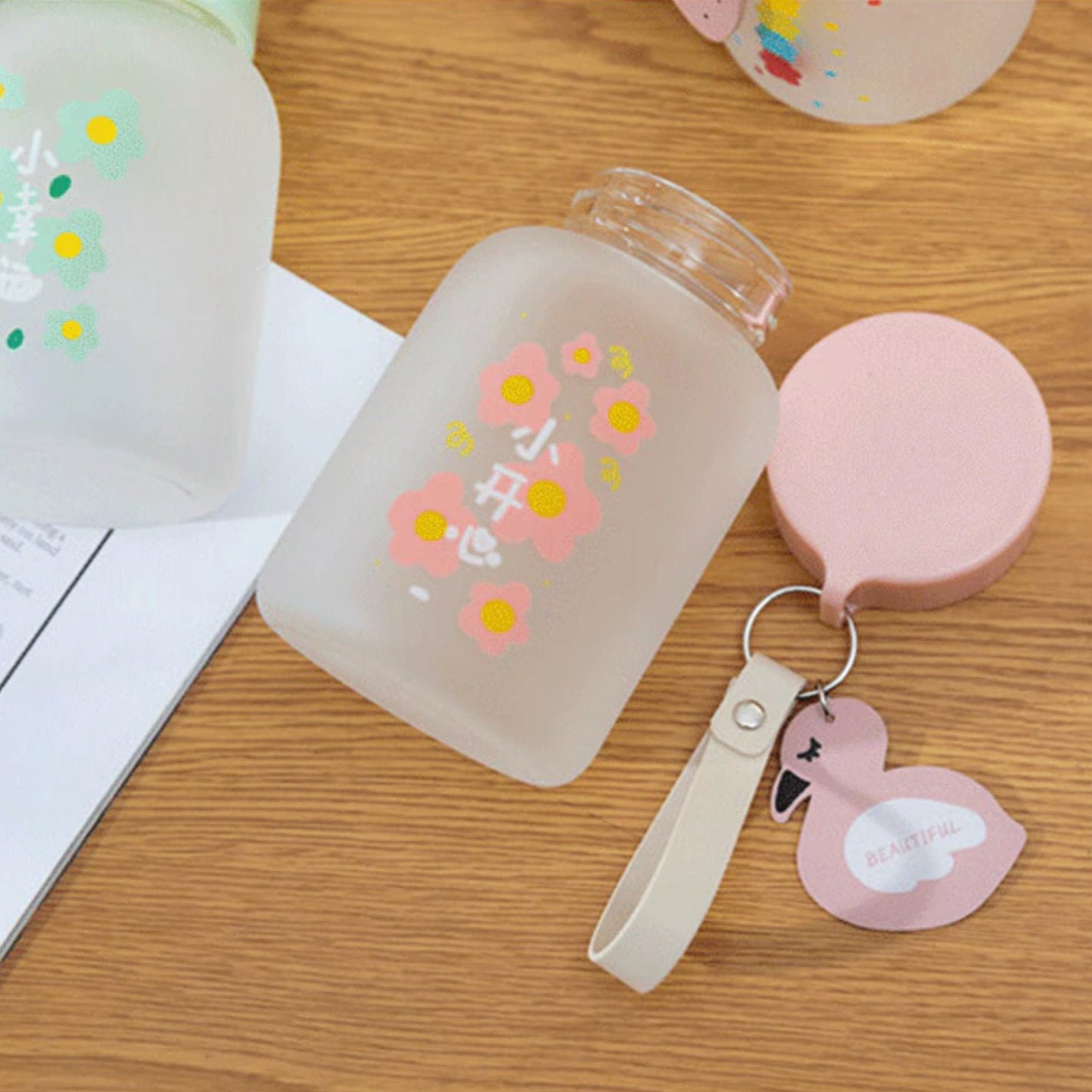 Cute Flowers Small Water Bottle - Kawaiies - Adorable - Cute - Plushies - Plush - Kawaii