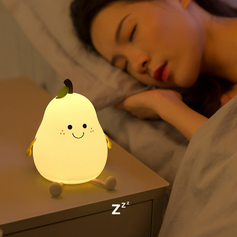 Cute Freckly Pear LED Night Light - Kawaiies - Adorable - Cute - Plushies - Plush - Kawaii
