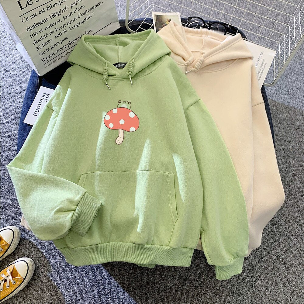 Cute Frog Mushroom Part Cotton Hoodie - Kawaiies - Adorable - Cute - Plushies - Plush - Kawaii