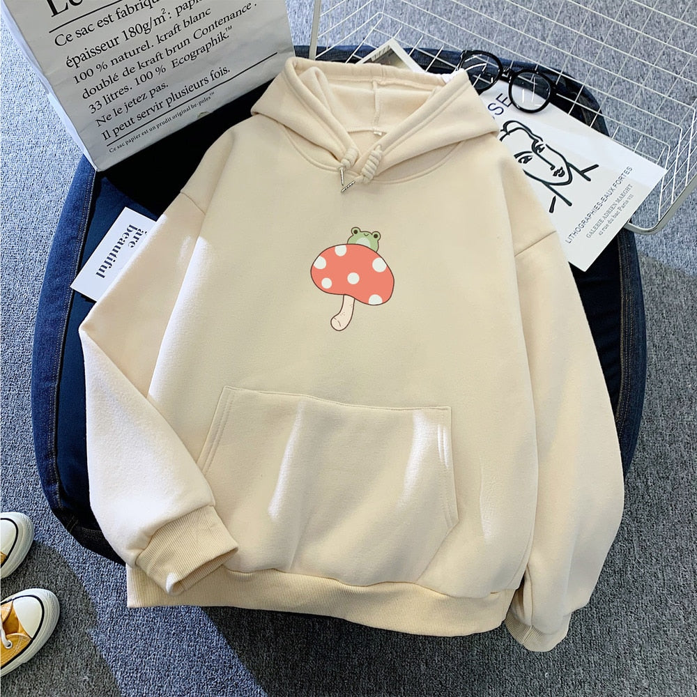 Cute Frog Mushroom Part Cotton Hoodie - Kawaiies - Adorable - Cute - Plushies - Plush - Kawaii