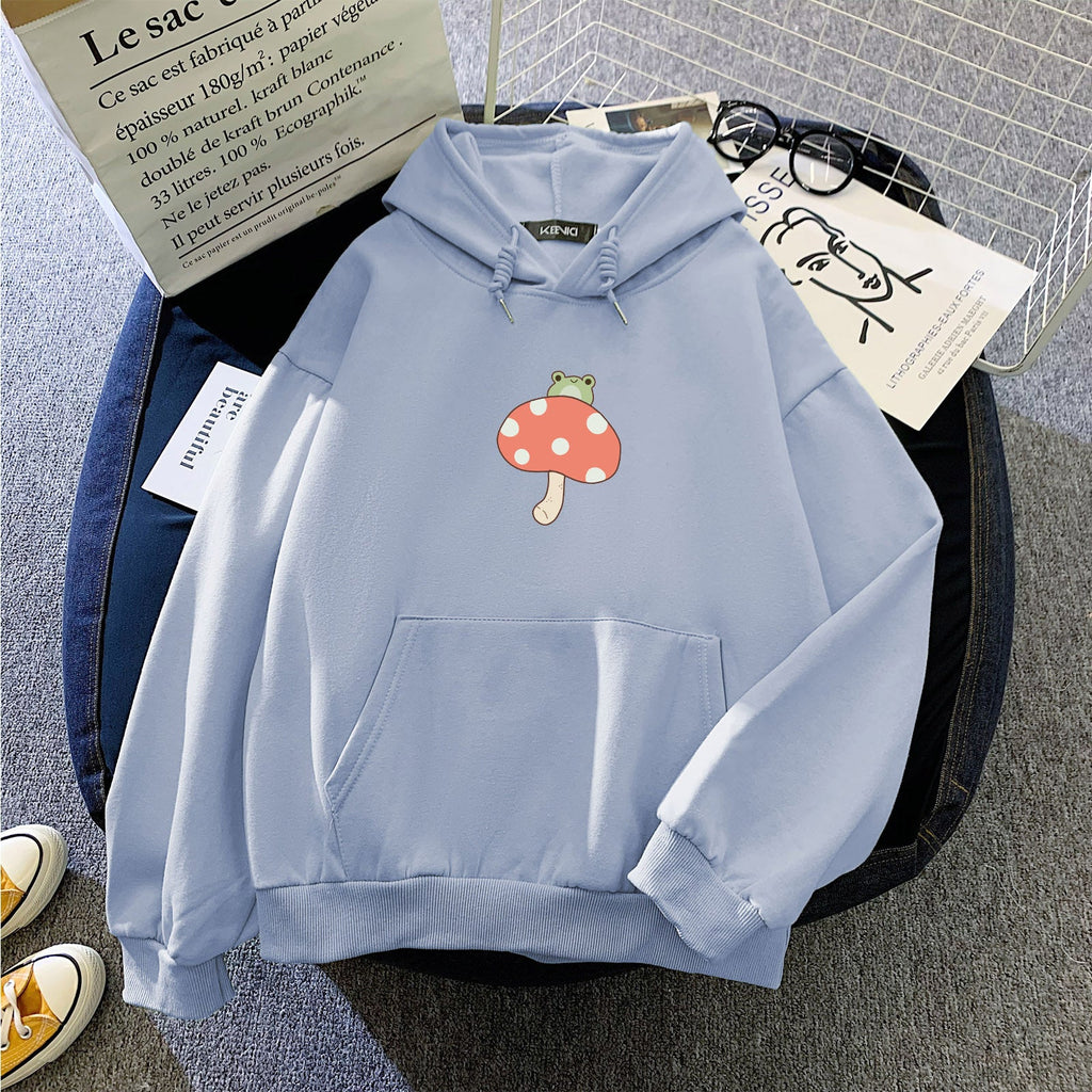 Cute Frog Mushroom Part Cotton Hoodie - Kawaiies - Adorable - Cute - Plushies - Plush - Kawaii