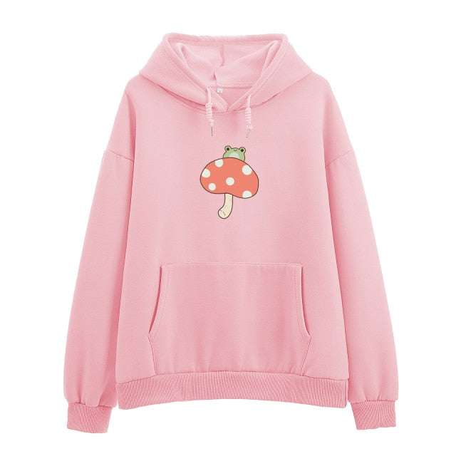 Cute Frog Mushroom Part Cotton Hoodie - Kawaiies - Adorable - Cute - Plushies - Plush - Kawaii