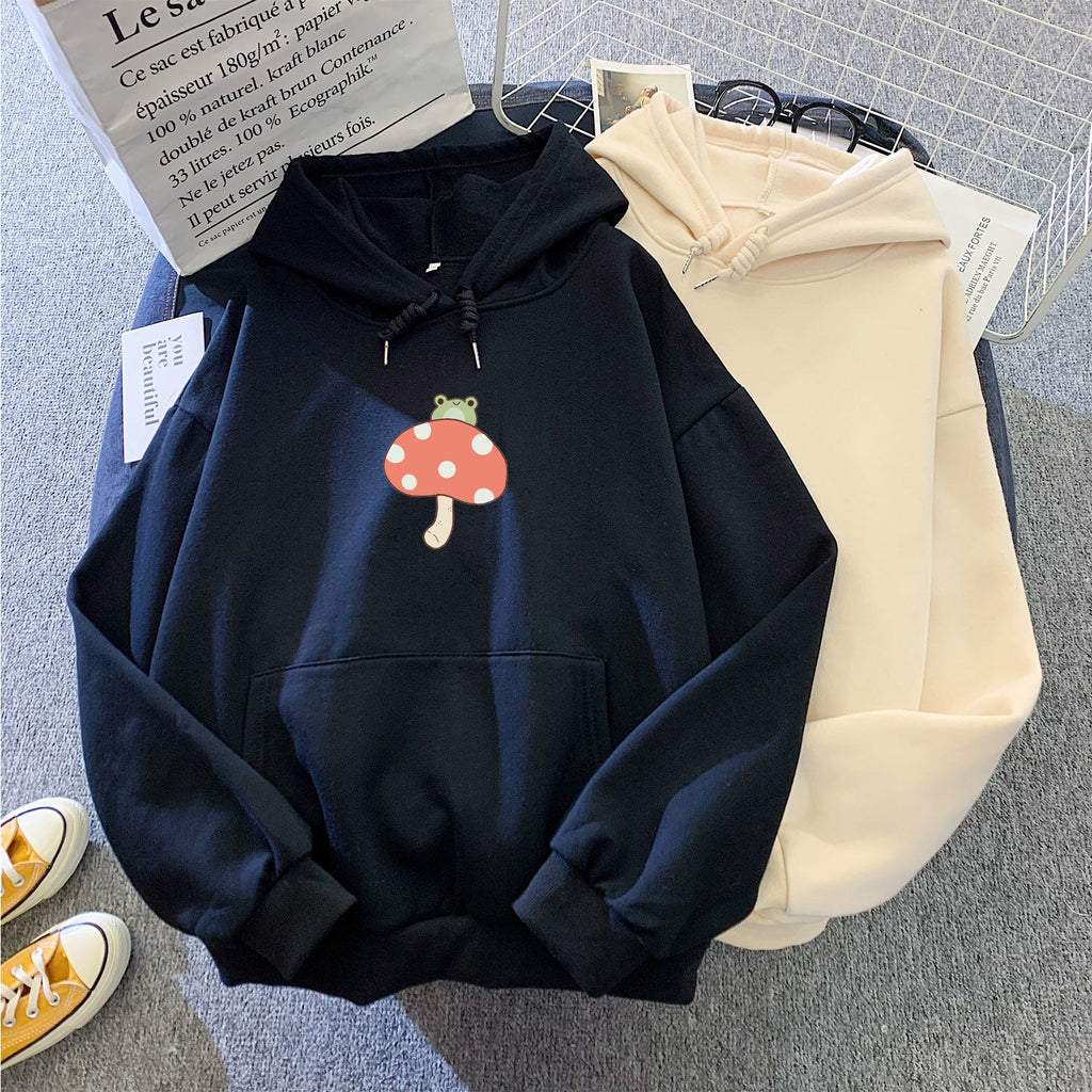 Cute Frog Mushroom Part Cotton Hoodie - Kawaiies - Adorable - Cute - Plushies - Plush - Kawaii
