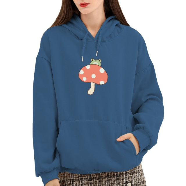 Cute Frog Mushroom Part Cotton Hoodie - Kawaiies - Adorable - Cute - Plushies - Plush - Kawaii