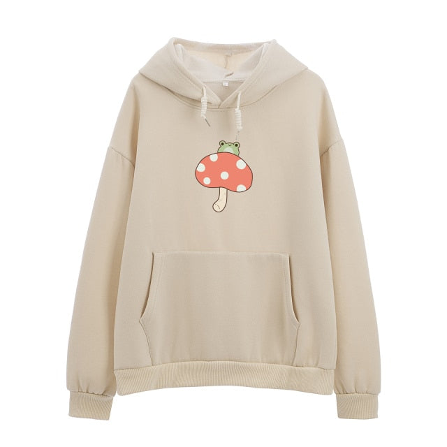 Cute Frog Mushroom Part Cotton Hoodie - Kawaiies - Adorable - Cute - Plushies - Plush - Kawaii