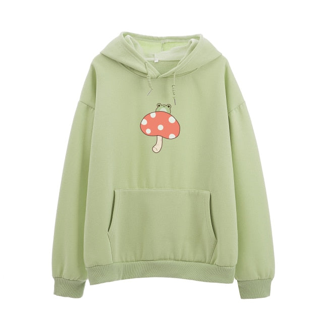 Cute Frog Mushroom Part Cotton Hoodie - Kawaiies - Adorable - Cute - Plushies - Plush - Kawaii