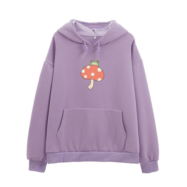 Cute Frog Mushroom Part Cotton Hoodie - Kawaiies - Adorable - Cute - Plushies - Plush - Kawaii