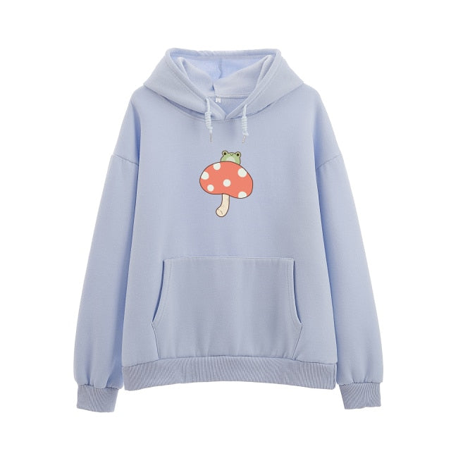 Cute Frog Mushroom Part Cotton Hoodie - Kawaiies - Adorable - Cute - Plushies - Plush - Kawaii