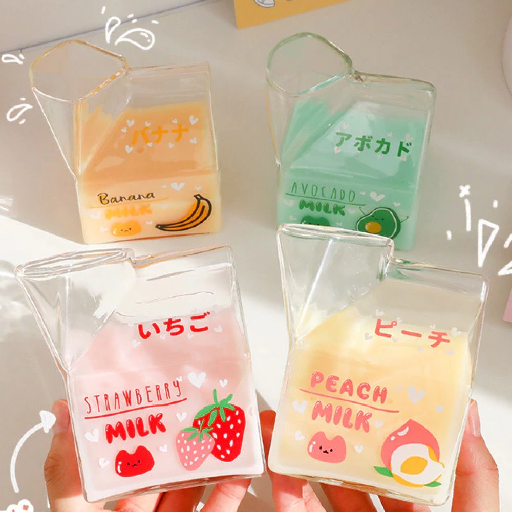 Cute Fruit Milk Carton Shape Cup - Kawaiies - Adorable - Cute - Plushies - Plush - Kawaii