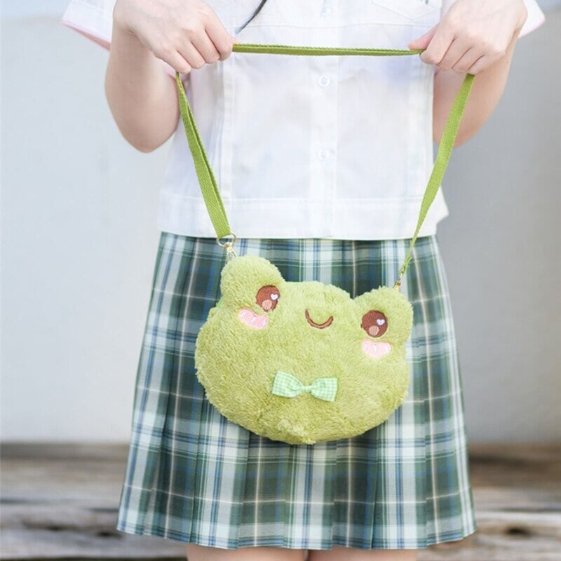 kawaiies-softtoys-plushies-kawaii-plush-Cute Green Frog Shoulder Bag Bags 