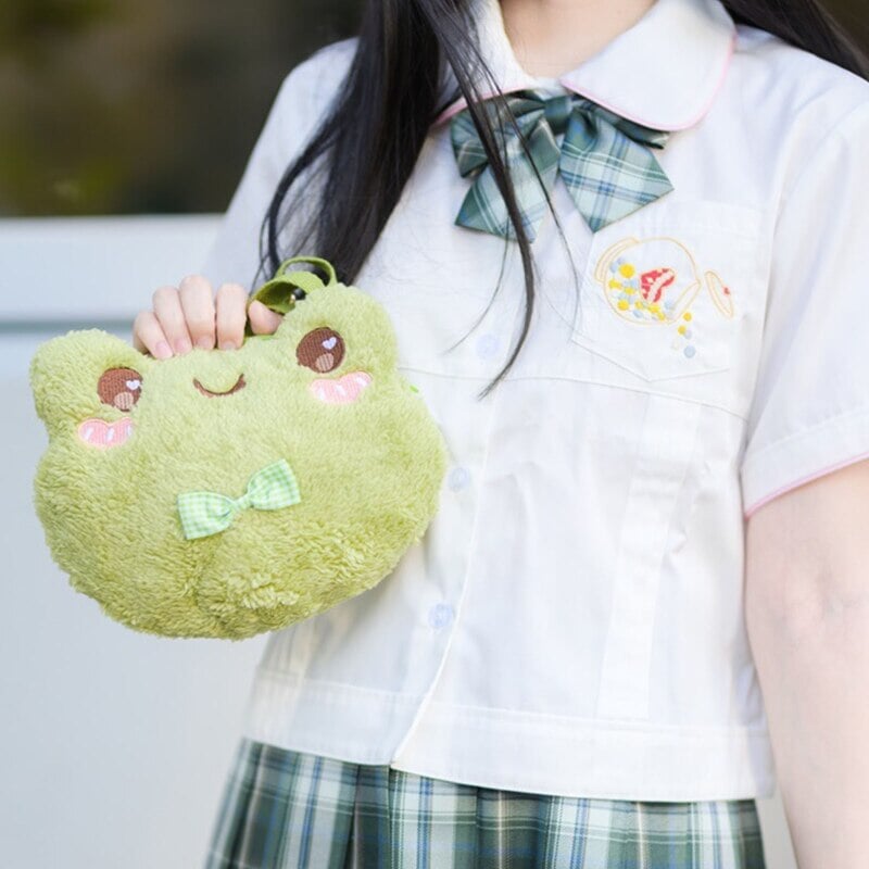 kawaiies-softtoys-plushies-kawaii-plush-Cute Green Frog Shoulder Bag Bags 