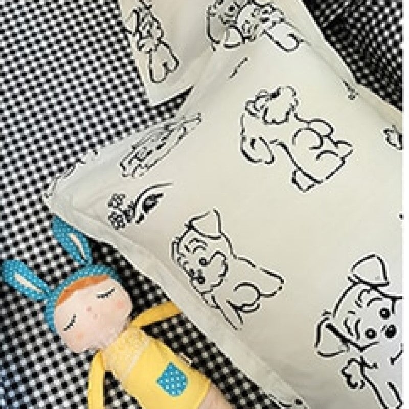 Cute Illustrated Dog Duck Bedding Set - Kawaiies - Adorable - Cute - Plushies - Plush - Kawaii